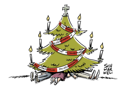 Cartoon: Berlin Attentat (medium) by Schwarwel tagged attentat,anschlag,berlin,weihnachtsmarkt,weihnachten,tot,tote,verletzte,weihnachtsbaum,sicherheit,sicherheitsvorkehrung,truck,terror,terroranschlag,karikatur,schwarwel,attentat,anschlag,berlin,weihnachtsmarkt,weihnachten,tot,tote,verletzte,weihnachtsbaum,sicherheit,sicherheitsvorkehrung,truck,terror,terroranschlag,karikatur,schwarwel