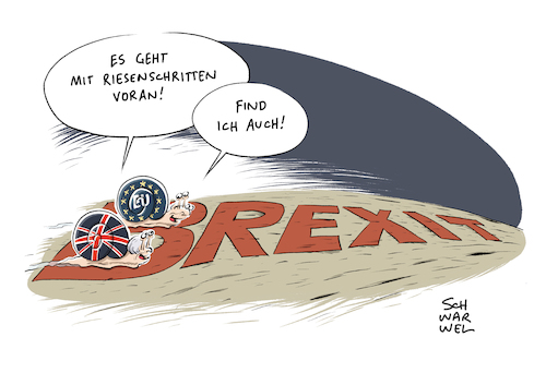 Cartoon: Brexit Phase 2 Juncker (medium) by Schwarwel tagged brexit,england,großbritannien,engländer,theresa,may,ausstieg,eu,europäische,union,great,britain,verhandlungen,karikatur,schwarwel,schneckentempo,schnecke,schnecken,juncker,brexit,england,großbritannien,engländer,theresa,may,ausstieg,eu,europäische,union,great,britain,verhandlungen,karikatur,schwarwel,schneckentempo,schnecke,schnecken,juncker