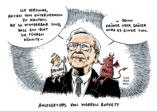 Cartoon: Buffet Gutmensch Profitgier (medium) by Schwarwel tagged warren,buffet,großinvestor,investor,bank,börse,handel,verkauf,gutmensch,gutmenschentum,profitgier,gier,geld,karikatur,schwarwel,warren,buffet,großinvestor,investor,bank,börse,handel,verkauf,gutmensch,gutmenschentum,profitgier,gier,geld,karikatur,schwarwel