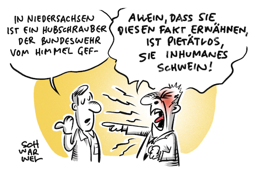 Cartoon: Bundeswehr Hubschrauber Absturz (medium) by Schwarwel tagged bundeswehr,heer,armee,soldat,soldaten,hubschrauber,flugzeug,absturz,eurofighter,militär,krieg,frieden,waffen,gewalt,helikopter,tod,todesopfer,verteidigungsministerium,luftrettung,luftkampfübung,unfall,unglück,flugzeugabsturz,cartoon,karikatur,schwarwel,bundeswehr,heer,armee,soldat,soldaten,hubschrauber,flugzeug,absturz,eurofighter,militär,krieg,frieden,waffen,gewalt,helikopter,tod,todesopfer,verteidigungsministerium,luftrettung,luftkampfübung,unfall,unglück,flugzeugabsturz,cartoon,karikatur,schwarwel