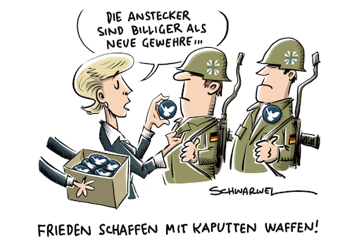 Cartoon: Bundeswehr Sturmgewehre (medium) by Schwarwel tagged bundeswehr,armee,heer,soldat,soldaten,g36,gewehr,waffen,verteidigungsministerin,von,der,leyen,verteidigung,krieg,frieden,gewalt,nachfolge,verteidigungsministerium,beschaffungsamt,rüstung,aufrüstung,streitkräfte,cartoon,karikatur,schwarwel,bundeswehr,armee,heer,soldat,soldaten,g36,gewehr,waffen,verteidigungsministerin,von,der,leyen,verteidigung,krieg,frieden,gewalt,nachfolge,verteidigungsministerium,beschaffungsamt,rüstung,aufrüstung,streitkräfte,cartoon,karikatur,schwarwel