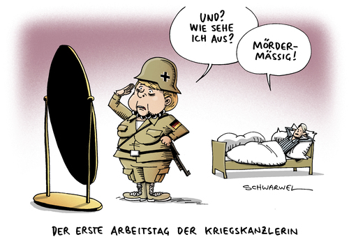 Cartoon: Bundewehr Einsatz Syrien (medium) by Schwarwel tagged bundewehr,einsatz,syrien,bundestag,zustimmung,soldat,soldaten,krieg,panzer,militär,waffen,gewalt,islamischer,staat,is,karikatur,schwarwel,terrormiliz,beteiligung,tornado,kampfjet,kampfflugzeuge,aufklärungsflüge,türkei,merkel,tot,tod,mord,mörder,terror,kriegskanzlerin,bundewehr,einsatz,syrien,bundestag,zustimmung,soldat,soldaten,krieg,panzer,militär,waffen,gewalt,islamischer,staat,is,karikatur,schwarwel,terrormiliz,beteiligung,tornado,kampfjet,kampfflugzeuge,aufklärungsflüge,türkei,merkel,tot,tod,mord,mörder,terror,kriegskanzlerin