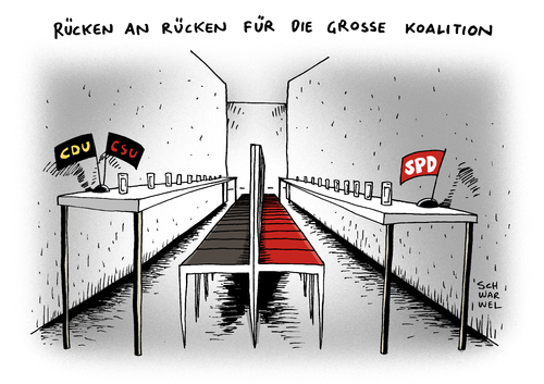 Cartoon: CDU CSU SPD Koalition (medium) by Schwarwel tagged karikatur,schwarwel,cdu,csu,spd,koalition,verhandlung,wahl,partei,deutschland,karikatur,schwarwel,cdu,csu,spd,koalition,verhandlung,wahl,partei,deutschland