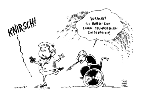 Cartoon: CDU Rebellen Kritik Merkel (medium) by Schwarwel tagged cdu,junge,rebellen,leise,kritik,merkel,koalitionspläne,koalition,regierung,politik,deutschland,rebellion,krise,streit,karikatur,schwarwel,cdu,junge,rebellen,leise,kritik,merkel,koalitionspläne,koalition,regierung,politik,deutschland,rebellion,krise,streit,karikatur,schwarwel