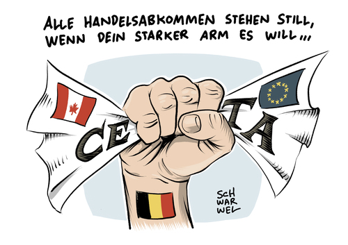 Cartoon: CETA Belgien (medium) by Schwarwel tagged keine,einigung,ceta,belgien,krise,krisentreffen,blockade,canada,eu,europäische,union,wallonien,freihandelsabkommen,handel,handelsvertrag,landwirtschaft,us,usa,amerika,agrarprodukte,karikatur,schwarwel,keine,einigung,ceta,belgien,krise,krisentreffen,blockade,canada,eu,europäische,union,wallonien,freihandelsabkommen,handel,handelsvertrag,landwirtschaft,us,usa,amerika,agrarprodukte,karikatur,schwarwel