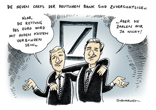 Cartoon: Chefs der Deutschen Bank (medium) by Schwarwel tagged chef,bank,unternehmen,firma,geldinstitut,duetsche,jürgen,fitschen,anshu,jain,reform,euro,eu,krisenland,karikatur,schwarwel,chef,bank,unternehmen,firma,geldinstitut,duetsche,jürgen,fitschen,anshu,jain,reform,euro,eu,krisenland,karikatur,schwarwel