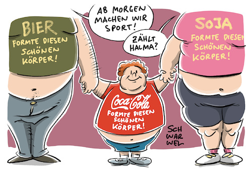 Cartoon: Coca Cola Fettleibigkeit (medium) by Schwarwel tagged ernährung,nahrung,lebensmittel,essen,getränke,coca,cola,trinken,getränk,foodwatch,zucker,kalorien,krank,krankheit,krankheiten,diabetes,fettleibigkeit,dick,fett,figur,körper,bier,sport,soja,körpergefühl,gesundheit,gesund,aufsicht,konzern,firma,unternehmen,wirtschaft,finanzen,lebensmittelindustrie,industrie,verbraucherschutz,verbraucherschützer,verbraucher,konsument,sojabohnen,vegan,veganer,vegetarier,vegetarisch,limo,limonade,limonaden,übergewicht,inhaltsstoff,inhaltsstoffe,getränkeproduzent,zuckeranteil,fanta,sprite,karies,süßgetränke,nährstoffe,nährstoff,ungesättigte,fettsäuren,zuckersteuer,steuer,nährwerte,nährwerttabelle,cartoon,karikatur,schwarwel,ernährung,nahrung,lebensmittel,essen,getränke,coca,cola,trinken,getränk,foodwatch,zucker,kalorien,krank,krankheit,krankheiten,diabetes,fettleibigkeit,dick,fett,figur,körper,bier,sport,soja,körpergefühl,gesundheit,gesund,aufsicht,konzern,firma,unternehmen,wirtschaft,finanzen,lebensmittelindustrie,industrie,verbraucherschutz,verbraucherschützer,verbraucher,konsument,sojabohnen,vegan,veganer,vegetarier,vegetarisch,limo,limonade,limonaden,übergewicht,inhaltsstoff,inhaltsstoffe,getränkeproduzent,zuckeranteil,fanta,sprite,karies,süßgetränke,nährstoffe,nährstoff,ungesättigte,fettsäuren,zuckersteuer,steuer,nährwerte,nährwerttabelle,cartoon,karikatur,schwarwel