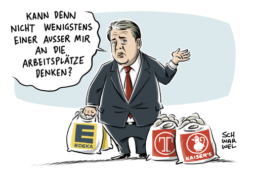 Edeka Tengelmann Fusion Von Schwarwel Wirtschaft Cartoon Toonpool