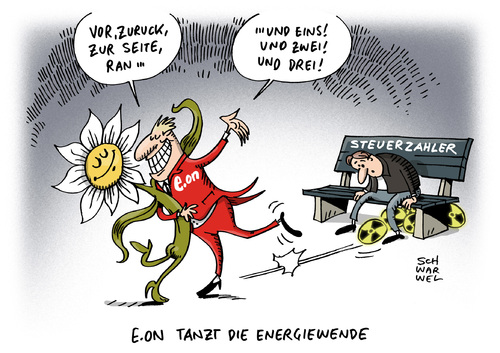 Cartoon: Eon Energiewende radikal (medium) by Schwarwel tagged eon,energiewende,radikal,veränderung,kohle,tom,gas,energie,natur,umwelt,erhaltung,zerstörung,blume,steuerzahler,karikatur,schwarwel,eon,energiewende,radikal,veränderung,kohle,tom,gas,energie,natur,umwelt,erhaltung,zerstörung,blume,steuerzahler,karikatur,schwarwel