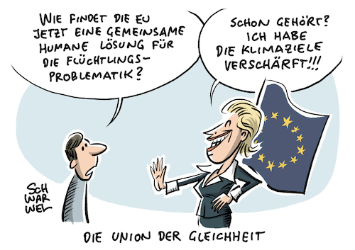 Cartoon: EU Klimapolitik von der Leyen (medium) by Schwarwel tagged klima,klimawandel,klimapolitik,klimaschutz,umweltschutz,eu,europäische,union,europa,europapolitik,von,der,leyen,moria,flüchtlinge,geflüchtete,flüchtlingscamp,wirhabenplatz,corona,brand,brandstiftung,migrationspolitik,gemeinsame,lösung,klimaziele,migration,lesbos,griechenland,klimagase,co2,ausstoß,kommissionspräsidentin,treibhausgase,automobilindustrie,abgas,verbrennungsmotor,cartoon,karikatur,schwarwel,klima,klimawandel,klimapolitik,klimaschutz,umweltschutz,eu,europäische,union,europa,europapolitik,von,der,leyen,moria,flüchtlinge,geflüchtete,flüchtlingscamp,wirhabenplatz,corona,brand,brandstiftung,migrationspolitik,gemeinsame,lösung,klimaziele,migration,lesbos,griechenland,klimagase,co2,ausstoß,kommissionspräsidentin,treibhausgase,automobilindustrie,abgas,verbrennungsmotor,cartoon,karikatur,schwarwel