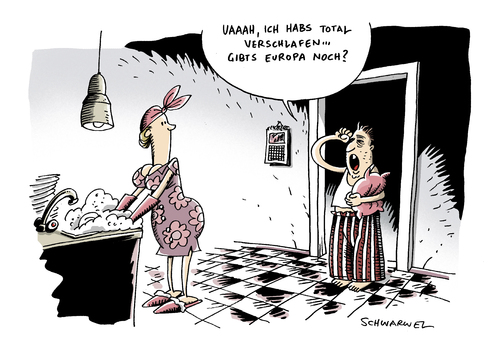 Cartoon: Europa Gemeinschaftsgedanke (medium) by Schwarwel tagged europa,gemeinschaft,gefahr,schulden,krise,bankrott,angst,rezession,wirtschaft,geld,finanzen,politik,karikatur,schwarwel,europa,gefahr,schulden,krise,bankrott,angst,rezession,wirtschaft,geld,finanzen