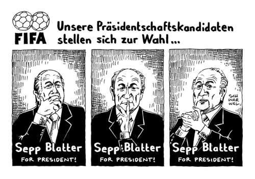 Cartoon: FIFA neuer Präsident (medium) by Schwarwel tagged fifa,fußball,weltfußballverband,neuer,präsident,wahl,karikatur,schwarwel,sepp,blatter,fifa,fußball,weltfußballverband,neuer,präsident,wahl,karikatur,schwarwel,sepp,blatter