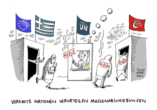 Cartoon: Flüchtlingsabkommen EU Türkei (medium) by Schwarwel tagged flüchtlingsabkommen,eu,türkei,europäische,union,un,kritik,massenabschiebung,geflüchtete,flüchtlinge,flüchtlingspolitik,asyl,asylsuchende,abschiebung,karikatur,schwarwel,flüchtlingsabkommen,eu,türkei,europäische,union,un,kritik,massenabschiebung,geflüchtete,flüchtlinge,flüchtlingspolitik,asyl,asylsuchende,abschiebung,karikatur,schwarwel