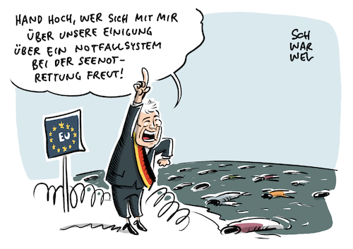 Cartoon: Flüchtlingspolitik Seenotrettung (medium) by Schwarwel tagged flüchtlingspolitik,flüchtlinge,geflüchtete,flüchtlingskrise,migration,migrationspolitik,seenot,seenotrettung,seehofer,mittelmeer,ertrinken,tot,tod,sterben,notfallsystem,sea,watch,flüchtlingsschiff,carola,rackete,cartoon,karikatur,schwarwel,flüchtlingspolitik,flüchtlinge,geflüchtete,flüchtlingskrise,migration,migrationspolitik,seenot,seenotrettung,seehofer,mittelmeer,ertrinken,tot,tod,sterben,notfallsystem,sea,watch,flüchtlingsschiff,carola,rackete,cartoon,karikatur,schwarwel