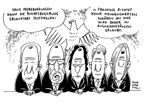 Cartoon: Fracking (medium) by Schwarwel tagged fracking,regierung,weicht,verbot,in,deutschland,auf,karikatur,schwarwel,fracking,regierung,weicht,verbot,in,deutschland,auf,karikatur,schwarwel