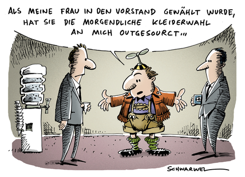 Cartoon: Frauenquote für Führungspositi (medium) by Schwarwel tagged familienministerin,schröder,frauen,frauenquote,führungspositionen,karikatur,schwarwel