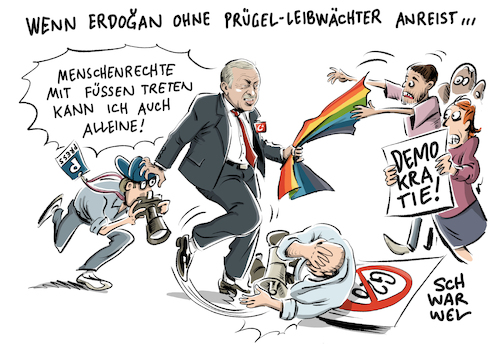 Cartoon: G20 Gipfel Erdogan (medium) by Schwarwel tagged g20,gipfel,erdogan,prügel,leibwächter,türkei,deutschland,politik,politiker,diktatur,demokratie,menschenrechte,pressefreiheit,meinungsfreiheit,krieg,eskalation,hamburg,türkischer,präsident,security,sicherheitspersonal,demo,demonstration,personenschutz,delegation,karikatur,schwarwel,g20,gipfel,erdogan,prügel,leibwächter,türkei,deutschland,politik,politiker,diktatur,demokratie,menschenrechte,pressefreiheit,meinungsfreiheit,krieg,eskalation,hamburg,türkischer,präsident,security,sicherheitspersonal,demo,demonstration,personenschutz,delegation,karikatur,schwarwel