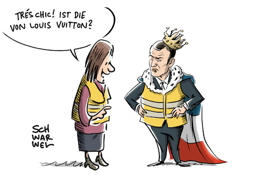 Cartoon: Gelbwesten in Frankreich Macron (medium) by Schwarwel tagged gelbwesten,macron,frankreich,revolution,straßenkamp,straßenkämpfe,politik,politiker,politikerin,wut,wütend,hass,polizei,polizeigewalt,präsident,protest,proteste,demo,demonstration,demonstranten,präsidentschaft,arbeitgeberverbände,arbeitgeberverband,gewerkschaft,gewerkschaften,wirtschaftsliberal,wirtschaftsliberale,mindestlohn,rente,protestierende,massenproteste,massenprotest,staatschef,cartoon,karikatur,schwarwel,gelbwesten,macron,frankreich,revolution,straßenkamp,straßenkämpfe,politik,politiker,politikerin,wut,wütend,hass,polizei,polizeigewalt,präsident,protest,proteste,demo,demonstration,demonstranten,präsidentschaft,arbeitgeberverbände,arbeitgeberverband,gewerkschaft,gewerkschaften,wirtschaftsliberal,wirtschaftsliberale,mindestlohn,rente,protestierende,massenproteste,massenprotest,staatschef,cartoon,karikatur,schwarwel