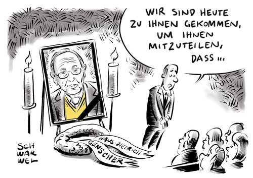 Cartoon: Genscher verstorben (medium) by Schwarwel tagged tot,genscher,tod,beerdigung,außenminister,gelber,pullunder,hans,dietrich,deutscher,politiker,minister,karikatur,schwarwel,verstorben,genscher,tot,tod,beerdigung,außenminister,gelber,pullunder,hans,dietrich,deutscher,politiker,minister,karikatur,schwarwel,verstorben