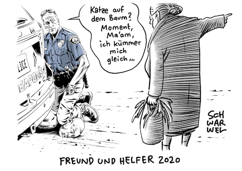 Cartoon: George Floyd Polizeigewalt (medium) by Schwarwel tagged george,floyd,polizeigewalt,polizei,acab,usa,amerika,america,minnesota,polizist,mord,rassismus,rassisten,schwarzer,people,of,colour,proteste,blacklivesmatter,afroamerikaner,polizeieinsatz,demonstration,ausschreitungen,plünderung,ausnahmezustand,cartoon,karikatur,schwarwel,george,floyd,polizeigewalt,polizei,acab,usa,amerika,america,minnesota,polizist,mord,rassismus,rassisten,schwarzer,people,of,colour,proteste,blacklivesmatter,afroamerikaner,polizeieinsatz,demonstration,ausschreitungen,plünderung,ausnahmezustand,cartoon,karikatur,schwarwel