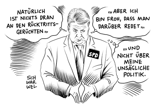 Cartoon: Gerüchte über Sigmar Gabriel (medium) by Schwarwel tagged gerüchte,über,sigmar,gabriel,spd,rücktritt,rücktrittspläne,partei,politik,karikatur,schwarwel,gerüchte,über,sigmar,gabriel,spd,rücktritt,rücktrittspläne,partei,politik,karikatur,schwarwel