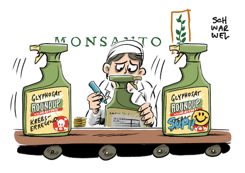 Cartoon: Glyphosat Monsanto Studien (medium) by Schwarwel tagged glyphosat,monsanto,studie,studien,bayer,herbizid,unkrautvernichter,pflanzenschutzmittel,roundup,agrarkonzern,landwirtschaft,konzern,agrar,gift,krank,krankheit,krebs,krebserregend,cartoon,karikatur,schwarwel,glyphosat,monsanto,studie,studien,bayer,herbizid,unkrautvernichter,pflanzenschutzmittel,roundup,agrarkonzern,landwirtschaft,konzern,agrar,gift,krank,krankheit,krebs,krebserregend,cartoon,karikatur,schwarwel