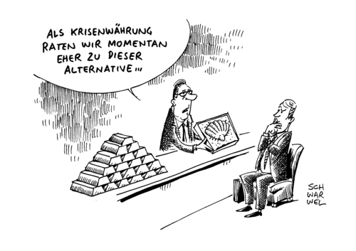 Cartoon: Goldpreis Krisenwährung Tief (medium) by Schwarwel tagged goldpreis,krisenwährung,tief,gold,währung,krise,geld,macht,karikatur,schwarwel,goldpreis,krisenwährung,tief,gold,währung,krise,geld,macht,karikatur,schwarwel