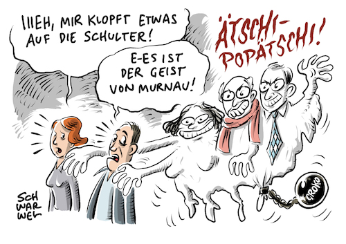 Cartoon: GroKo Geit von Murnau (medium) by Schwarwel tagged groko,große,koalition,spd,union,cdu,csu,seehofer,dobrindt,söder,merkel,partei,parteien,politik,politiker,deutschland,geist,von,murnau,andrea,nahles,digitalisierung,künstliche,intelligenz,kauder,bildung,bildungssystem,koalitionspartner,flüchtlinge,geflüchtete,flüchtlingspolitik,flüchtlingskrise,obergrenze,abschiebung,abschieben,asyl,asylantrag,asylanträge,cartoon,karikatur,schwarwel,groko,große,koalition,spd,union,cdu,csu,seehofer,dobrindt,söder,merkel,partei,parteien,politik,politiker,deutschland,geist,von,murnau,andrea,nahles,digitalisierung,künstliche,intelligenz,kauder,bildung,bildungssystem,koalitionspartner,flüchtlinge,geflüchtete,flüchtlingspolitik,flüchtlingskrise,obergrenze,abschiebung,abschieben,asyl,asylantrag,asylanträge,cartoon,karikatur,schwarwel