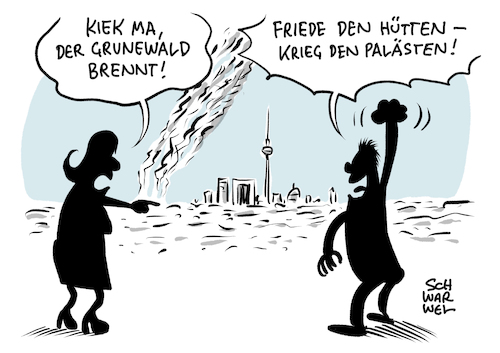 Cartoon: Grunewald brennt (medium) by Schwarwel tagged grundewald,brennt,berlin,brand,feuerwehr,löscharbeiten,brandgebiet,feuer,klimawandel,klimakrise,hitze,dürre,großfeuer,munitionsdepot,polizei,munition,kampfmittel,feuerwerkskörper,detonation,trockenheit,einsatzkräfte,löschhubschrauber,explosion,brandherd,sprengplatz,cartoon,karikatur,schwarwel,grundewald,brennt,berlin,brand,feuerwehr,löscharbeiten,brandgebiet,feuer,klimawandel,klimakrise,hitze,dürre,großfeuer,munitionsdepot,polizei,munition,kampfmittel,feuerwerkskörper,detonation,trockenheit,einsatzkräfte,löschhubschrauber,explosion,brandherd,sprengplatz,cartoon,karikatur,schwarwel