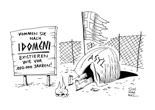 Cartoon: Idomeni Besuch Flüchtlingscamp (medium) by Schwarwel tagged idomeni,flüchtlingscamp,norbert,blüm,besuch,menschenunwürdig,flüchtlinge,geflüchtete,flüchtlingslager,flüchtlingspolitik,katastrophalen,zustände,balkanroute,flucht,asyl,asylsuchende,griechenland,ai,weiwei,karikatur,schwarwel,idomeni,flüchtlingscamp,norbert,blüm,besuch,menschenunwürdig,flüchtlinge,geflüchtete,flüchtlingslager,flüchtlingspolitik,katastrophalen,zustände,balkanroute,flucht,asyl,asylsuchende,griechenland,ai,weiwei,karikatur,schwarwel