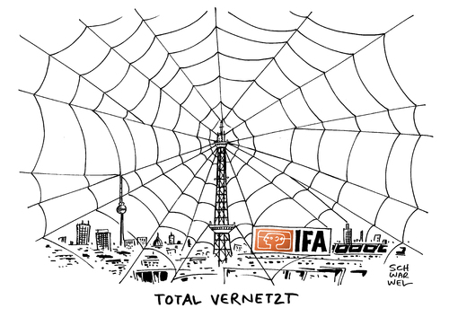 Cartoon: IFA Vernetzung (medium) by Schwarwel tagged ifa,funkausstellung,aussteller,messe,ausstellung,vernetzung,smarte,geräte,smartphone,karikatur,schwarwel,ifa,funkausstellung,aussteller,messe,ausstellung,vernetzung,smarte,geräte,smartphone,karikatur,schwarwel