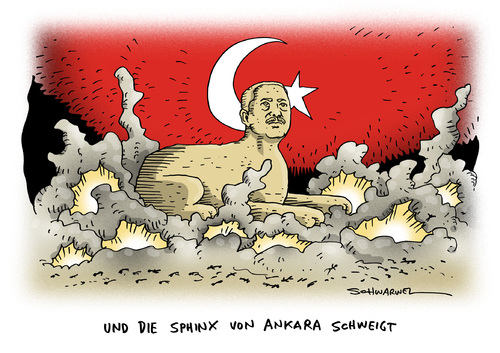 Cartoon: Kampf gegen Dschihadisten (medium) by Schwarwel tagged untätigkeit,türkische,regierung,türkei,politik,kampf,gegen,dschihadisten,islamischer,staat,islam,karikatur,schwarwel,untätigkeit,türkische,regierung,türkei,politik,kampf,gegen,dschihadisten,islamischer,staat,islam,karikatur,schwarwel