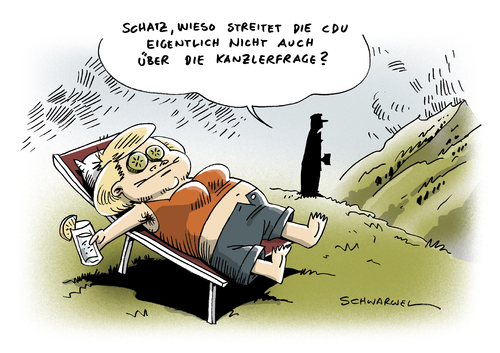 Cartoon: Kanzlerfrage (medium) by Schwarwel tagged spd,grüne,partei,kanzlerfrage,kanzler,merkel,angela,angie,karikatur,schwarwel,spd,grüne,partei,kanzlerfrage,kanzler,merkel,angie,angela merkel,angela