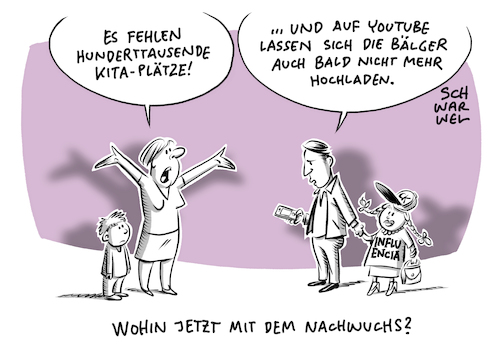 Cartoon: Kita Krise Urheberrechtsreform (medium) by Schwarwel tagged kita,plätz,kitaplatz,kindergarten,betreuung,kleinkinder,kinder,kind,eltern,familie,betreuungslücke,erzieher,erzieherinnen,gesetz,cartoon,karikatur,schwarwel,kitaplätze,eu,richtlinie,urheberrechtsgesetz,urheber,künstler,artikel,13,yes2copyright,saveyourinternet,vote4culture,uploadfilter,youtube,facebook,social,media,plattform,platfformen,urheberrechtsreform,fridaysforfuture,junge,generation,influencer,youtuber,blogger,kita,plätz,kitaplatz,kindergarten,betreuung,kleinkinder,kinder,kind,eltern,familie,betreuungslücke,erzieher,erzieherinnen,gesetz,cartoon,karikatur,schwarwel,kitaplätze,eu,richtlinie,urheberrechtsgesetz,urheber,künstler,artikel,13,yes2copyright,saveyourinternet,vote4culture,uploadfilter,youtube,facebook,social,media,plattform,platfformen,urheberrechtsreform,fridaysforfuture,junge,generation,influencer,youtuber,blogger