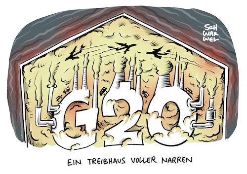 Cartoon: Klimaschutz Report G20 Staat (medium) by Schwarwel tagged klimaschutz,klima,umweltschutz,umwelt,natur,klimawandel,unwetter,g20,staat,staaten,umweltzerstörung,report,treibhausgase,cos,ausstoßerderwärmung,un,europa,klimakonferenz,klimaziele,pariser,klimaabkommen,emission,emissionsfreiheit,erdöl,kohle,erdgas,climate,transparency,brown,to,green,industriestaaten,cartoon,karikatur,schwarwel,klimaschutz,klima,umweltschutz,umwelt,natur,klimawandel,unwetter,g20,staat,staaten,umweltzerstörung,report,treibhausgase,cos,ausstoßerderwärmung,un,europa,klimakonferenz,klimaziele,pariser,klimaabkommen,emission,emissionsfreiheit,erdöl,kohle,erdgas,climate,transparency,brown,to,green,industriestaaten,cartoon,karikatur,schwarwel