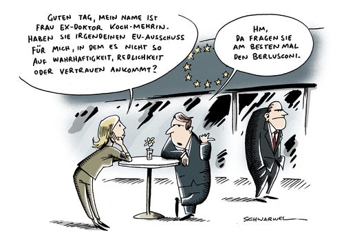 Cartoon: Koch-Mehrin (medium) by Schwarwel tagged frau,koch,mehrin,sucht,nach,niederlegung,ihrer,eu,forschungsausschusstätigkeit,neuen,aufgaben,karikatur,schwarwel,frau koch,mehrin,sucht,nach,niederlegung,eu,forschungsausschusstätigkeit,aufgaben,neuen,frau,koch