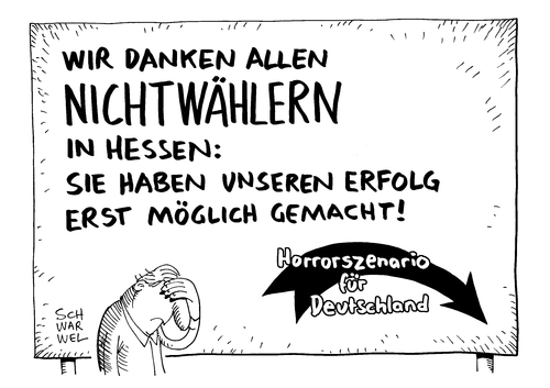 Cartoon: Kommunalwahl in Hessen AfD (medium) by Schwarwel tagged kommunalwahl,in,hessen,afd,sorge,dauerphänomen,partei,wahl,karikatur,schwarwel,nichtwähler,wähler,rechtspopulistisch,rechtspopulismus,frauke,petry,alternative,für,deutschland,flüchtlinge,geflüchtete,kommunalwahl,in,hessen,afd,sorge,dauerphänomen,partei,wahl,karikatur,schwarwel,nichtwähler,wähler,rechtspopulistisch,rechtspopulismus,frauke,petry,alternative,für,deutschland,flüchtlinge,geflüchtete