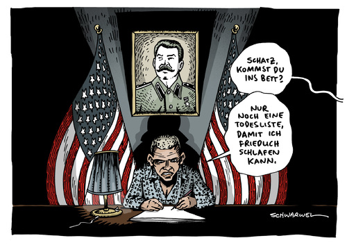 Cartoon: Krieg in Afghanistan (medium) by Schwarwel tagged krieg,afghanistan,obama,geheime,todeslisten,karikatur,schwarwel,krieg,afghanistan,obama,geheime,todeslisten,karikatur,schwarwel