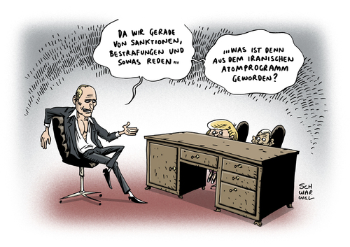 Cartoon: Krim Krise Atomverhandlung Iran (medium) by Schwarwel tagged krim,krise,krieg,ukraine,politik,macht,weltmächte,weltmacht,russland,putin,obama,merkel,sanktionen,sanktionspläne,kurswechsel,atomverhandlung,atom,iran,karikatur,schwarwel,strafe,atomwaffe,gewalt,krim,krise,krieg,ukraine,politik,macht,weltmächte,weltmacht,russland,putin,obama,merkel,sanktionen,sanktionspläne,kurswechsel,atomverhandlung,atom,iran,karikatur,schwarwel,strafe,atomwaffe,gewalt