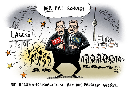 Cartoon: Lageso Berlin Flüchtlingsamt (medium) by Schwarwel tagged lageso,berlin,flüchtlingsamt,flüchtlinge,flüchtlingspolitik,asyl,asylsuchende,spd,cdu,karikatur,schwarwel,regierung,regierungskoalition,chaos,krise,landesamt,für,gesundheit,und,soziales,anträge,asybewerber,verwaltungskrise,flüchtlingskrise,lageso,berlin,flüchtlingsamt,flüchtlinge,flüchtlingspolitik,asyl,asylsuchende,spd,cdu,karikatur,schwarwel,regierung,regierungskoalition,chaos,krise,landesamt,für,gesundheit,und,soziales,anträge,asybewerber,verwaltungskrise,flüchtlingskrise