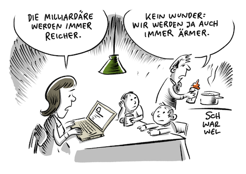 Milliard Re Werden Immer Reicher Von Schwarwel Wirtschaft Cartoon