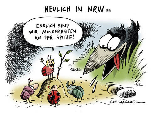 Cartoon: Minderheitsregierung in NRW (medium) by Schwarwel tagged minderheitsregierung,regierung,deutschland,nrw,karikatur,schwarwel
