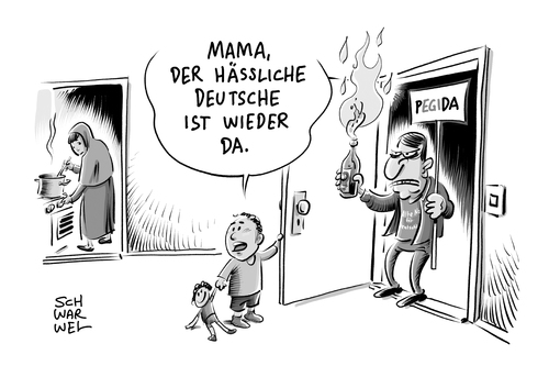 Cartoon: Mitte Studie Rechtsextremismus (medium) by Schwarwel tagged mitte,studie,rechtsextremismus,rechtsextrem,extremismus,nazi,nazis,rechts,wutbürger,der,hässliche,deutsche,afd,alternative,für,deutschland,pegida,dresden,sachsen,braun,terror,gewalt,flüchtlinge,geflüchtete,flüchtlingsheim,molotow,karikatur,schwarwel,ost,osten,westen,mitte,studie,rechtsextremismus,rechtsextrem,extremismus,nazi,nazis,rechts,wutbürger,der,hässliche,deutsche,afd,alternative,für,deutschland,pegida,dresden,sachsen,braun,terror,gewalt,flüchtlinge,geflüchtete,flüchtlingsheim,molotow,karikatur,schwarwel,ost,osten,westen