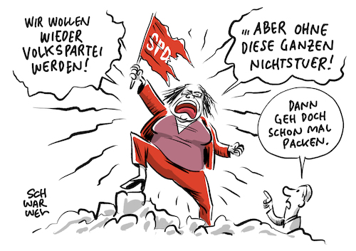 Cartoon: Nahles SPD Nichtstun (medium) by Schwarwel tagged nahles,andrea,spd,partei,politik,politiker,politikerin,deutschland,bedingungsloses,grundeinkommen,nichtstun,kühnert,jusos,sozial,soziales,profil,arbeit,job,lohn,gehalt,cartoon,karikatur,schwarwel,nahles,andrea,spd,partei,politik,politiker,politikerin,deutschland,bedingungsloses,grundeinkommen,nichtstun,kühnert,jusos,sozial,soziales,profil,arbeit,job,lohn,gehalt,cartoon,karikatur,schwarwel