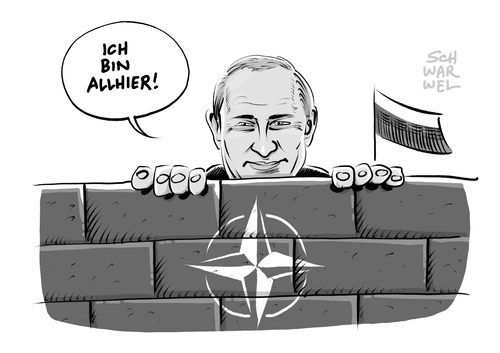 Cartoon: NATO und Putin (medium) by Schwarwel tagged nato,gipfel,putin,aufrüstung,rüstung,militär,russland,karikatur,schwarwel,kampf,krieg,waffen,gewalt,terror,soldaten,europa,osteuropastationierung,heer,armee,ukraine,krise,krim,annexion,estland,lettland,litauen,nato,gipfel,putin,aufrüstung,rüstung,militär,russland,karikatur,schwarwel,kampf,krieg,waffen,gewalt,terror,soldaten,europa,osteuropastationierung,heer,armee,ukraine,krise,krim,annexion,estland,lettland,litauen