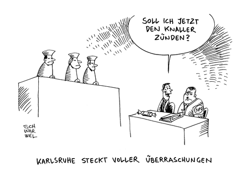 Cartoon: NPD Verbotsverfahren Knaller (medium) by Schwarwel tagged npd,verbotsverfahren,knaller,partei,rechts,nazi,verbot,gericht,gesetz,verteidiger,rechtsanwalt,karikatur,schwarwel,prozess,nationalsozialismus,verfassungsfeindlich,geistige,brandstiftung,rassismus,rassistisch,npd,verbotsverfahren,knaller,partei,rechts,nazi,verbot,gericht,gesetz,verteidiger,rechtsanwalt,karikatur,schwarwel,prozess,nationalsozialismus,verfassungsfeindlich,geistige,brandstiftung,rassismus,rassistisch