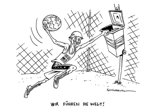 Cartoon: Obama Rede UN Weltpolizist (medium) by Schwarwel tagged obama,rede,un,weltpolizist,welt,führung,weltmacht,barack,krieg,basketball,müll,mülltonne,karikatur,schwarwel,obama,rede,un,weltpolizist,welt,führung,weltmacht,barack,krieg,basketball,müll,mülltonne,karikatur,schwarwel