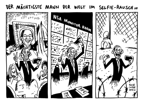 Cartoon: Obamas Selbstfotos Mandela (medium) by Schwarwel tagged barack,obama,nelson,mandela,selbstfotos,fotos,trauerfeier,trauer,tod,tot,frieden,gerechtigkeit,held,freiheitskämpfer,nsa,spionage,affäre,überwachung,guantanamo,top,secret,kamera,fotografieren,karikatur,schwarwel,barack,obama,nelson,mandela,selbstfotos,fotos,trauerfeier,trauer,tod,tot,frieden,gerechtigkeit,held,freiheitskämpfer,nsa,spionage,affäre,überwachung,guantanamo,top,secret,kamera,fotografieren,karikatur,schwarwel