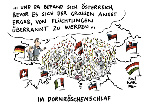 Cartoon: Österreich baut Grenzzaun (medium) by Schwarwel tagged österreich,grenze,grenzzaun,brenner,geflüchtete,flüchtlinge,flüchtlingspolitik,wut,hass,angst,gewalt,terror,krieg,syrien,extremsituation,karikatur,schwarwel,maschendrahtzaun,europa,europäische,union,österreich,grenze,grenzzaun,brenner,geflüchtete,flüchtlinge,flüchtlingspolitik,wut,hass,angst,gewalt,terror,krieg,syrien,extremsituation,karikatur,schwarwel,maschendrahtzaun,europa,europäische,union