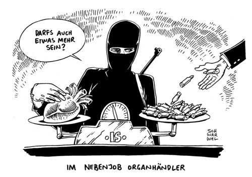 Cartoon: Organhandel Islam (medium) by Schwarwel tagged organhandel,islam,islamischer,staat,irak,irakischer,un,botschafter,karikatur,schwarwel,organhandel,islam,islamischer,staat,irak,irakischer,un,botschafter,karikatur,schwarwel